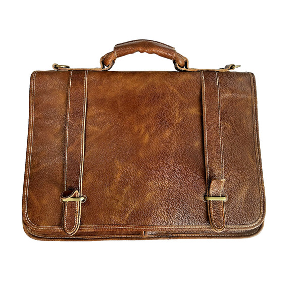 Vintage APC AmeriLeather Briefcase Carry On Bag 17X12.5 compartment strap - Picture 1 of 15